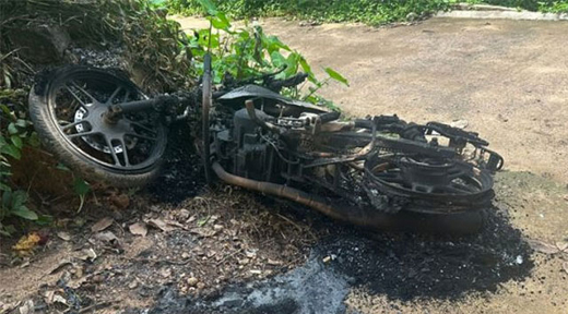 Innocent man&rsquo;s bike set ablaze in dispute between two friends